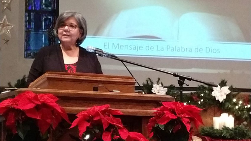 Graciela Tijerina delivers a sermon