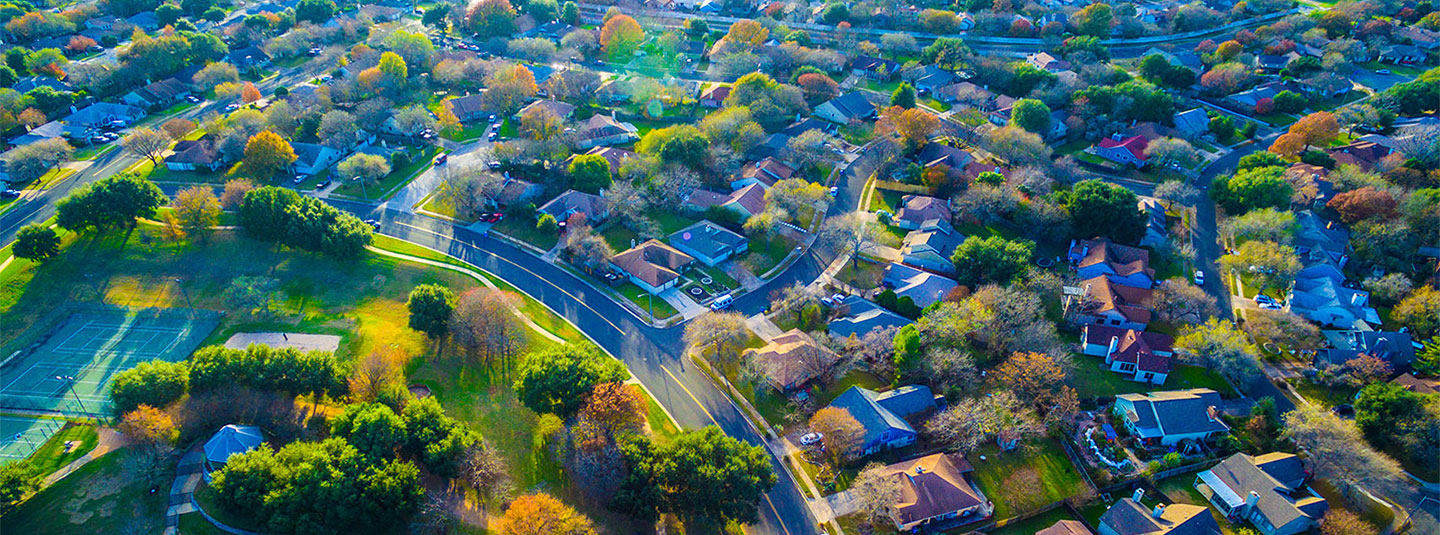 Suburban overhead view