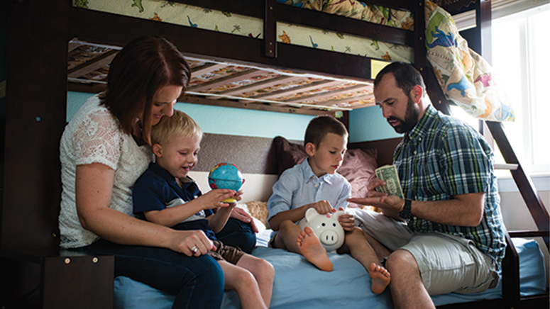 Bethany, John and sons playing