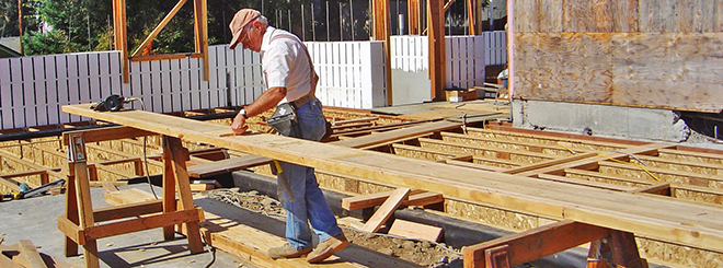 Ked doing carpentry work