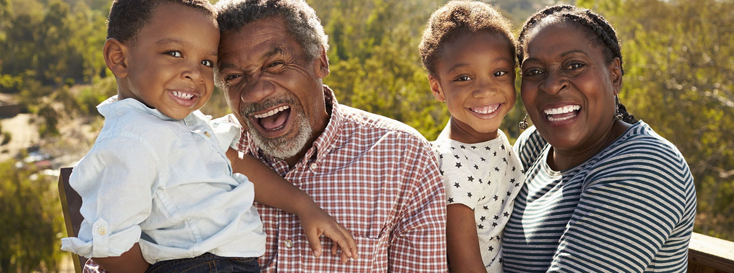 African American couple with grandchildren