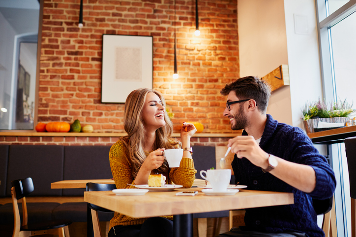 Couple enjoying coffee date 