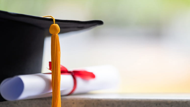 Cap with diploma 