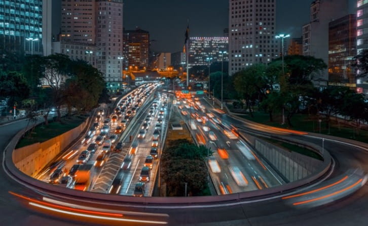 Highway with traffic