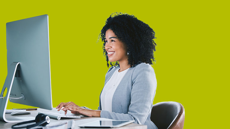 Woman working on computer