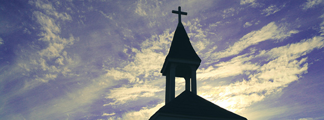 front of church building