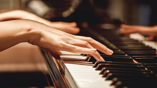 Woman playing piano