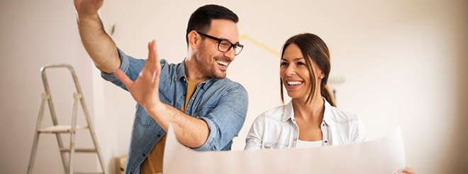 Couple redoing house together