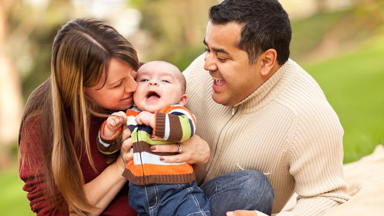 couple with baby