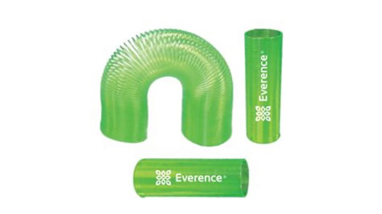 Green slinky with white Everence logo.