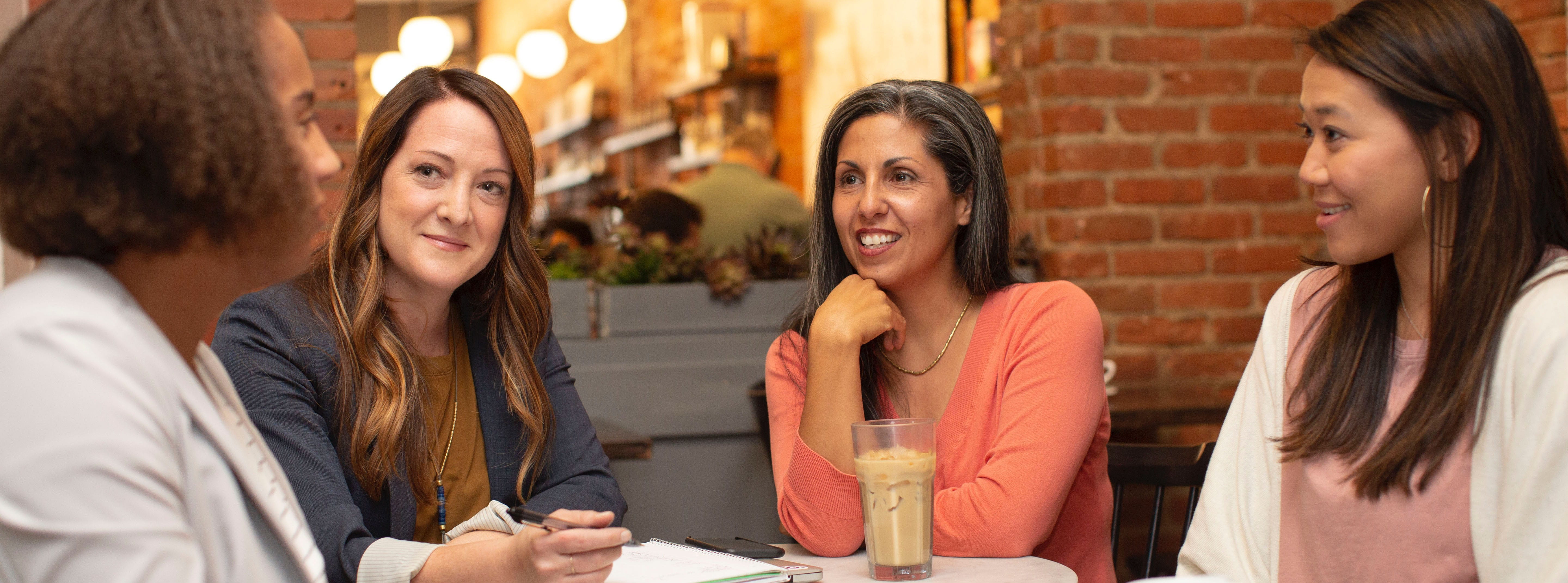 Meeting participants in conversation