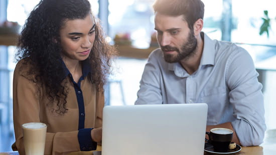 Working together in a cafe