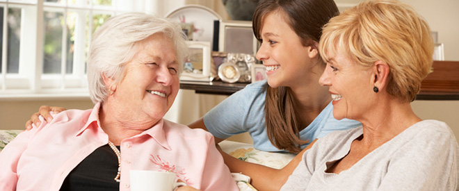 Three woman chatting