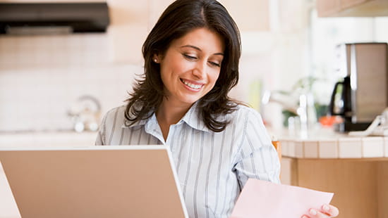 Woman reviewing finances