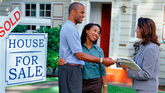 Couple buying home