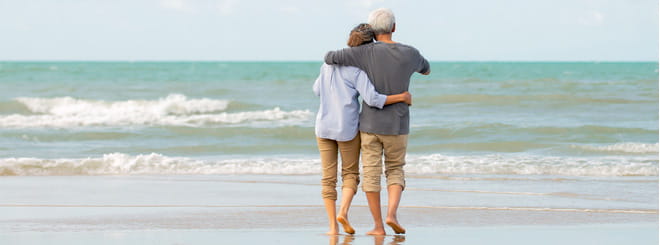 couple walking on beach