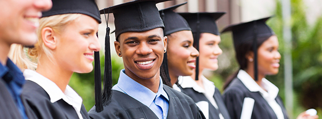 Photo of students graduating from college