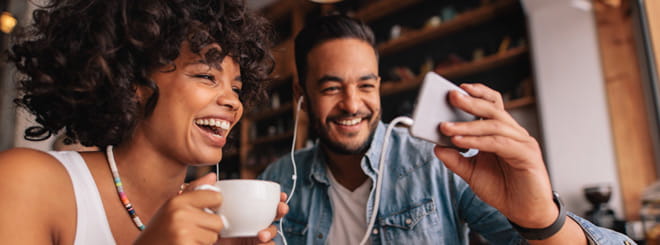 Couple having a video call