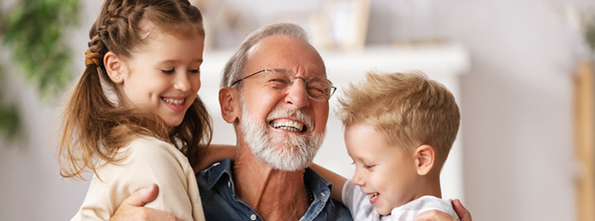 Grandpa with grandkids