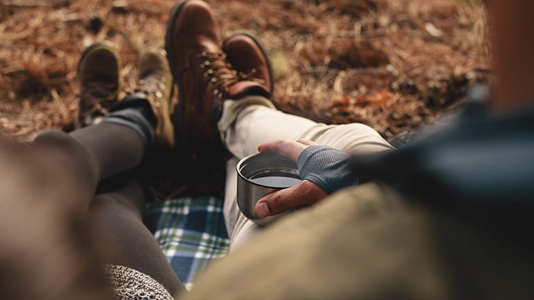 Couple sitting in nature