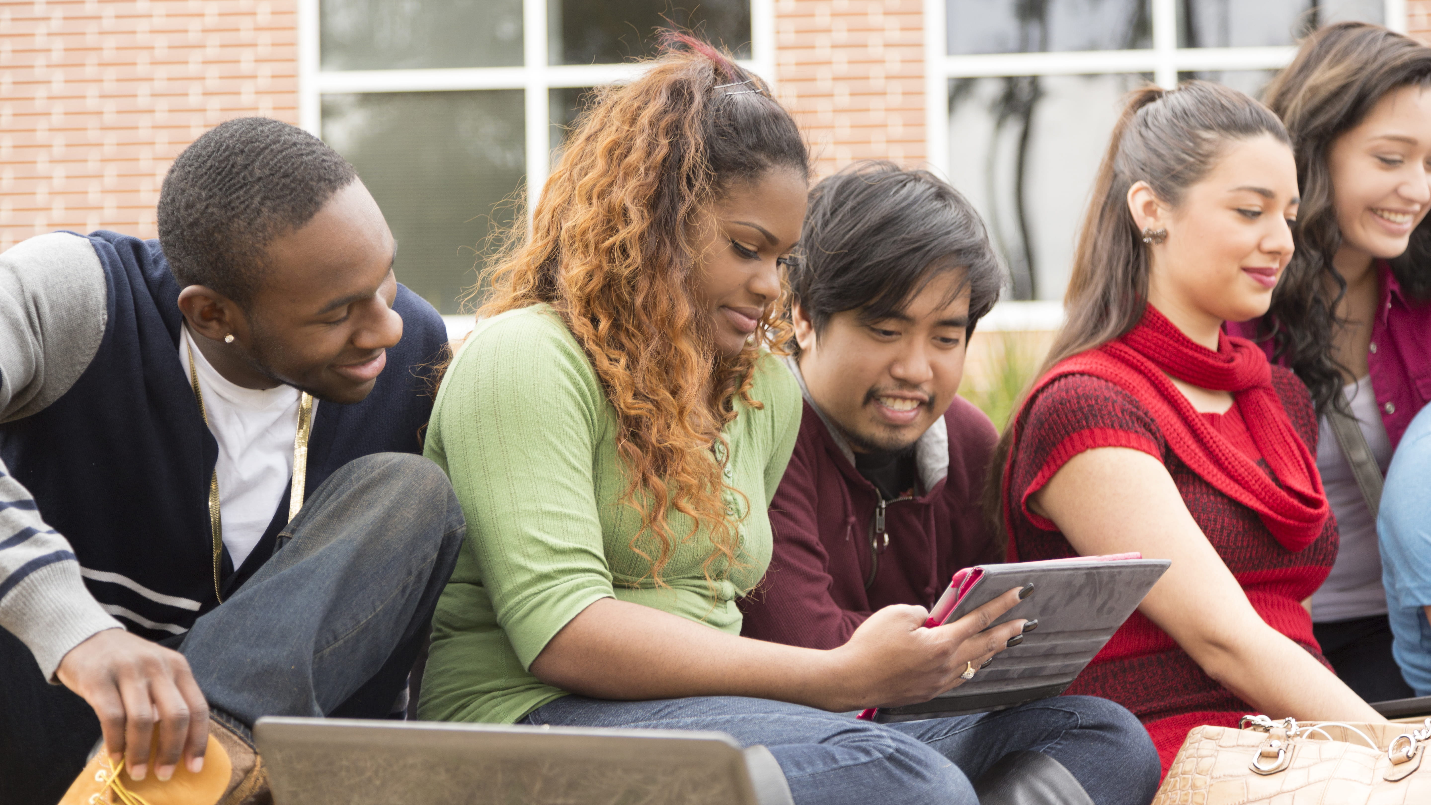 Multiracial group of college students