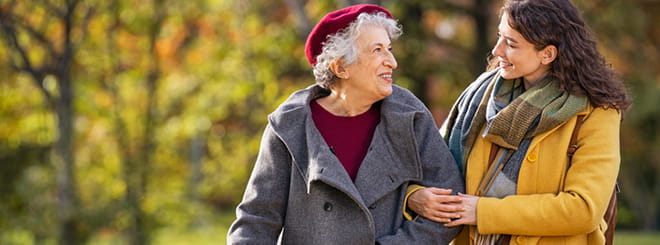 Two women engaging in conversation